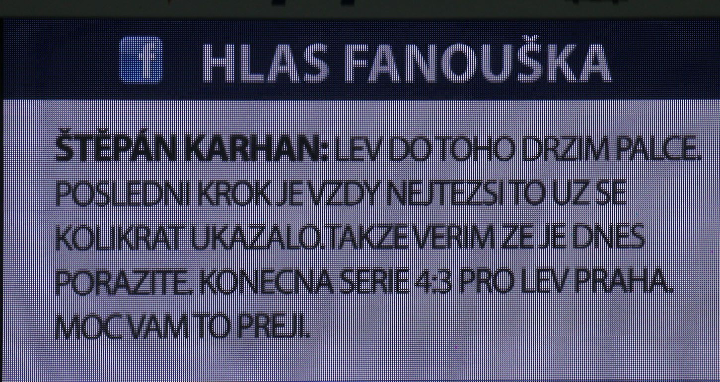 Hokej, KHL, Lev Praha - CSKA Moskva: hlas fanouška