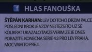 Před zápasem promítali v holešovické Tipsport Aréně na velkoplošné obrazovce povzbudivé vzkazy fanoušků Lva.