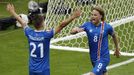 Iceland's Arnor Ingvi Traustason celebrates scoring the second goal