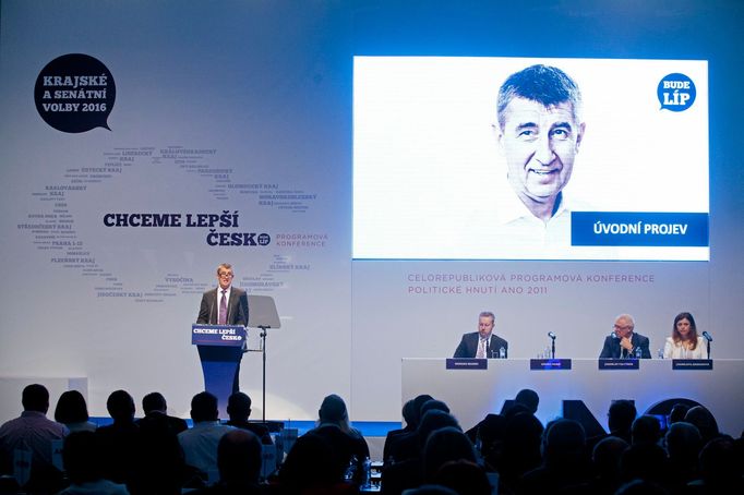 Andrej Babiš na programové konferenci ANO