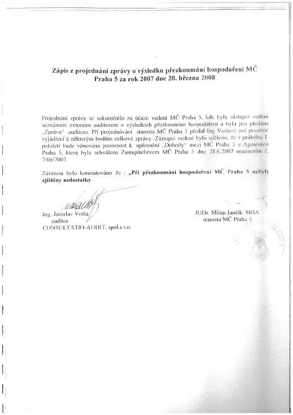 Audit Prahy 5, 2006