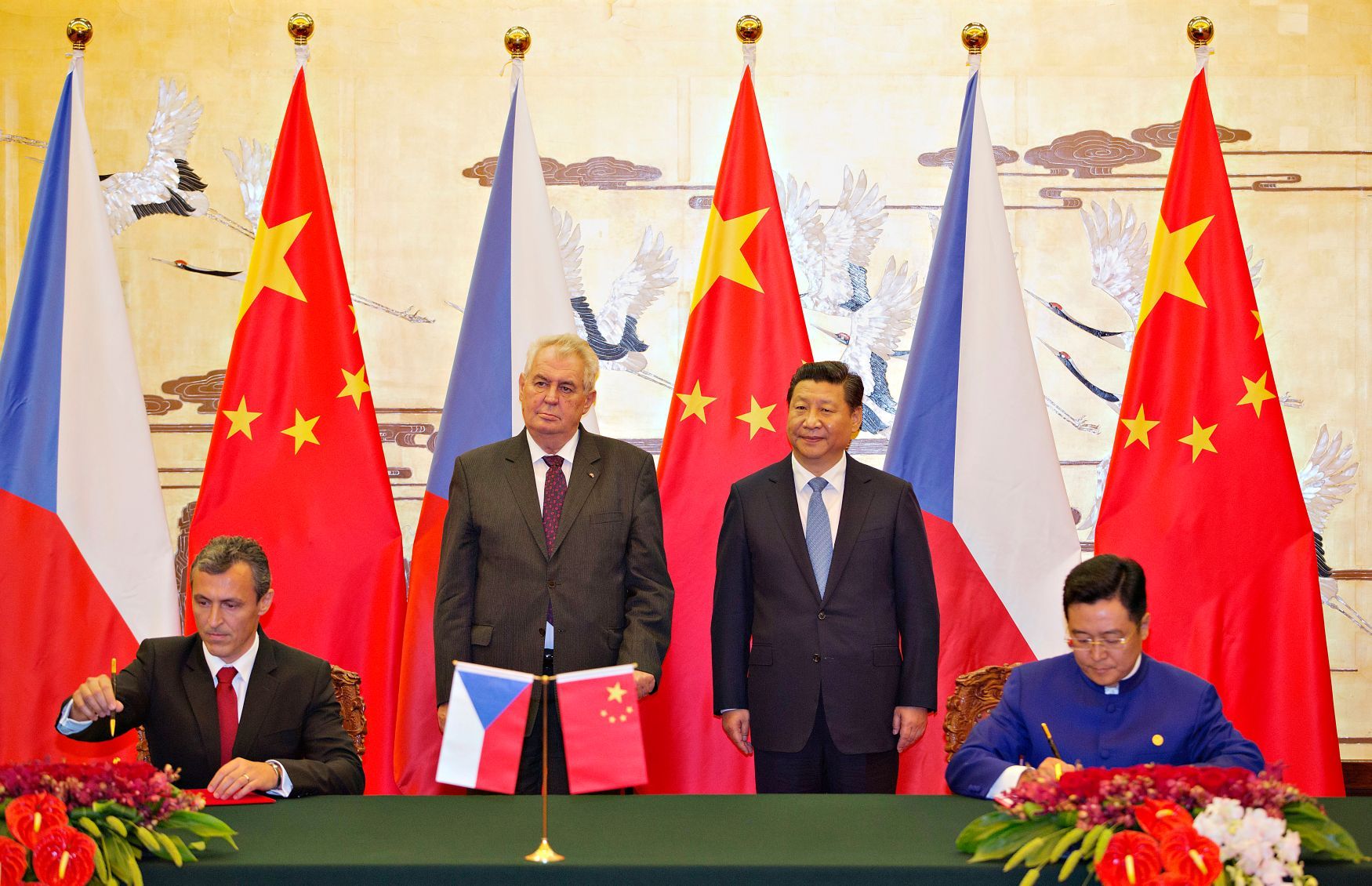 Miloš Zeman a prezident Číny Si Ťin-Pching