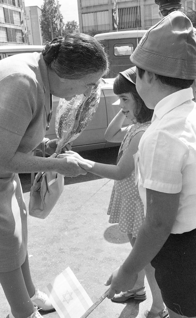 Golda Meirová v Tel Avivu, červenec 1969