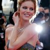 Model Eva Herzigova poses on the red carpet as she arrives for the screening of the film &quot;Deux jours, une nuit&quot; at the 67th Cannes Film Festival in Cannes