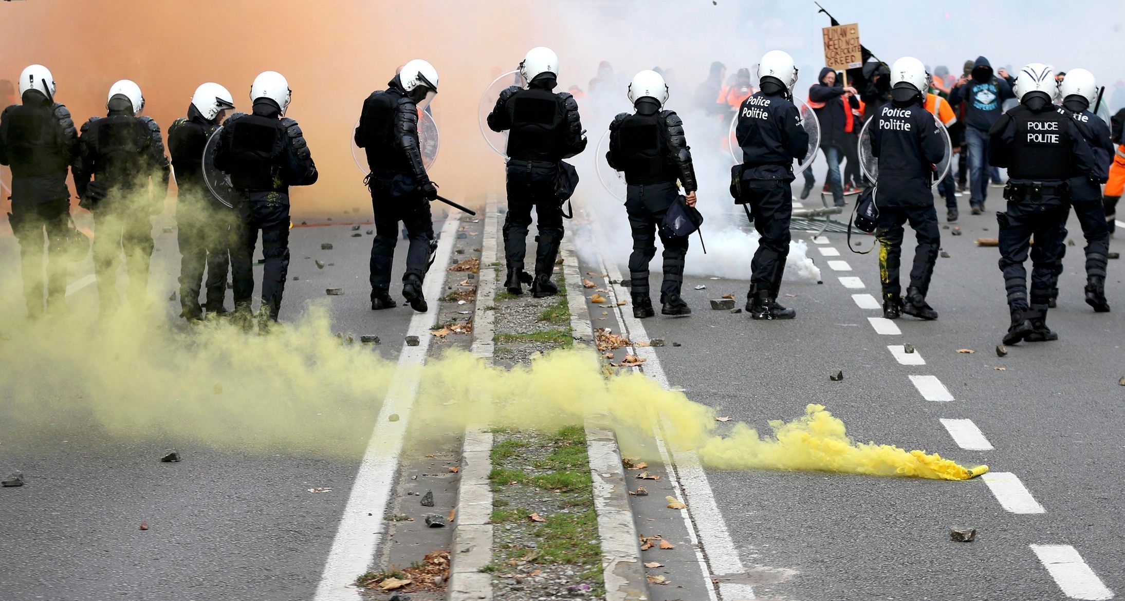 Belgie - Brusel - demonstrace