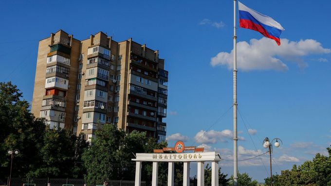 Ruskem kontrolované město Melitopol v Záporožské oblasti na Ukrajině.