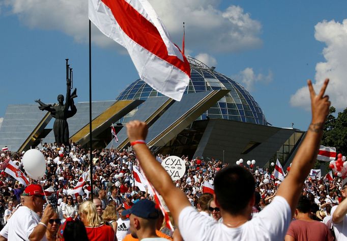 Protivládní protesty v Bělorusku.