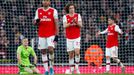 Soccer Football - Premier League - Arsenal v Chelsea - Emirates Stadium, London, Britain - December 29, 2019 Arsenal's Bernd Leno looks dejected with David Luiz, Pierre-E