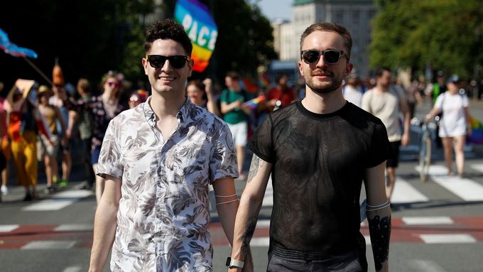 Snímek z Pride Month, akce na podporu homosexuálů