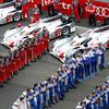 Audi and Toyota teams just before the Le Mans 24-hour sports