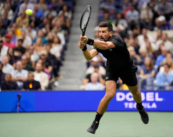 Novak Djokovič v utkání 3. kola US Open 2025