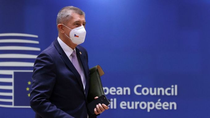 Andrej Babiš na Summitu EU.