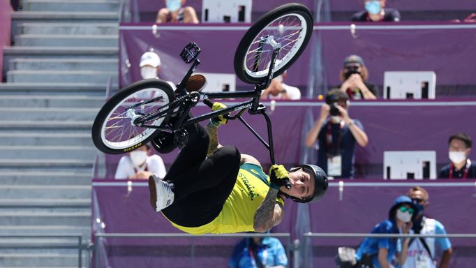 Logan Martin z Austrálie říkal při premiéře BMX freestylu na olympiádě zlato.