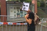Tichý pochod za propuštění Sencova a politických vězňů v Rusku.