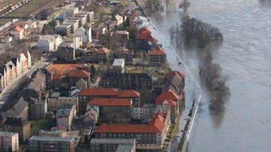 Protržená hráz v Ústí nad Labem