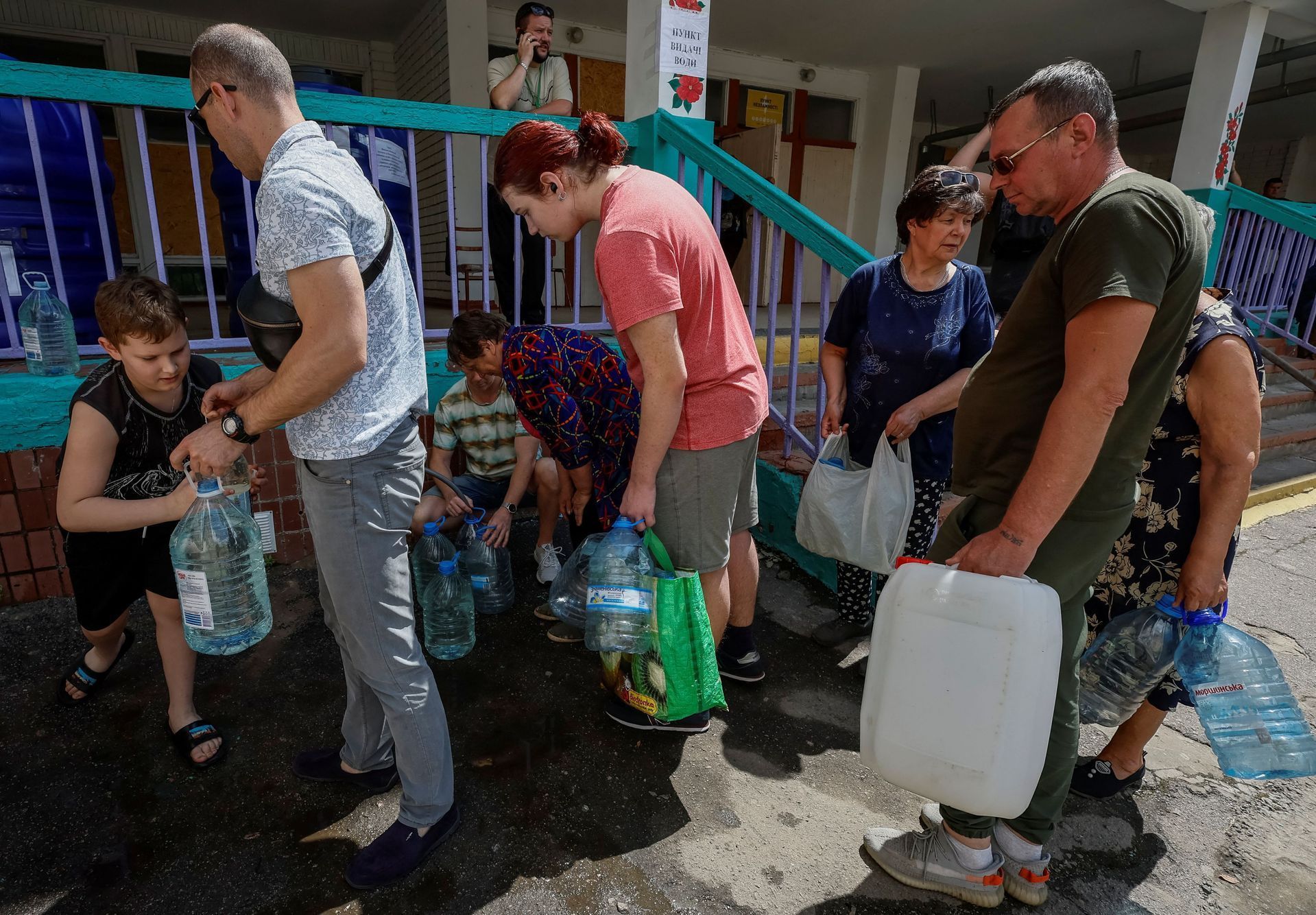 Ukrajina Kachovská přehrada záplavy Záporoží