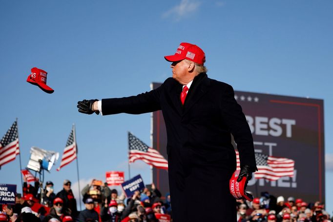 Donald Trump na jedné z posledních předvolebních akcí v Pensylvánii.