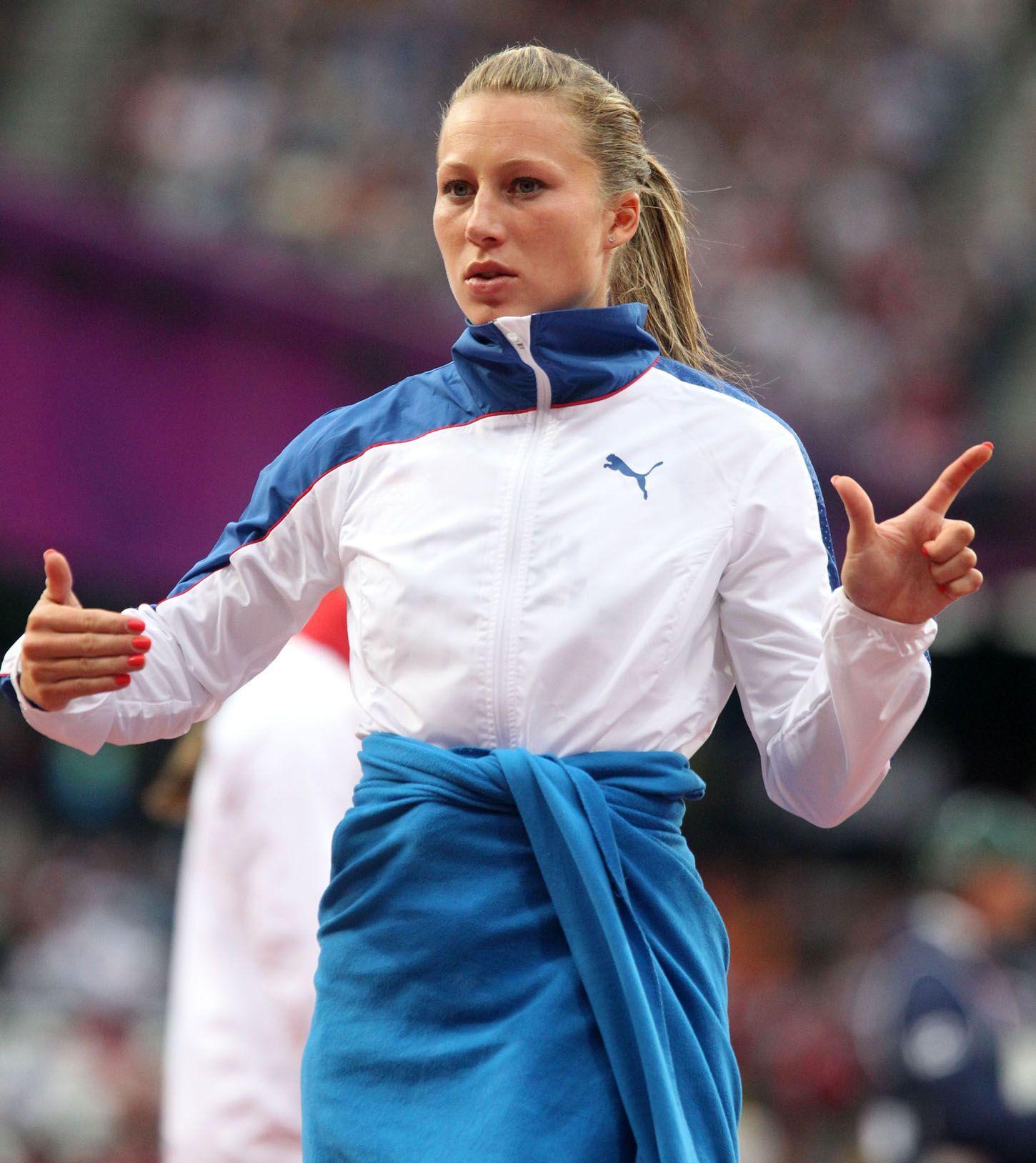 Tyčkařka Jiřina Ptáčníková ve finále OH 2012