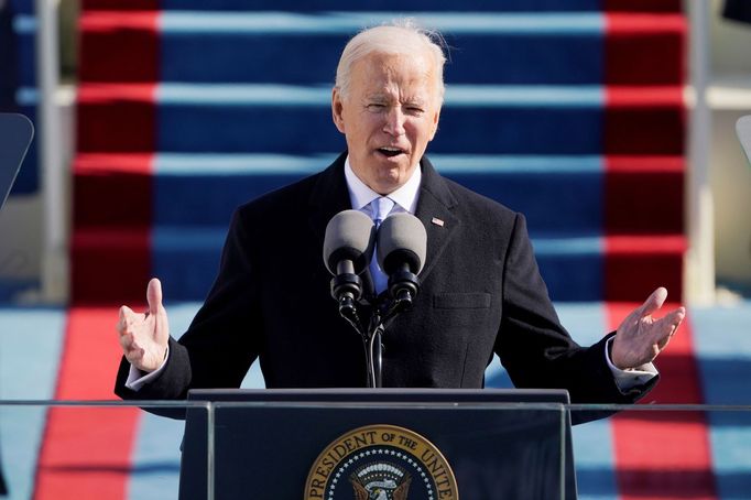 Prezident USA Joe Biden při svém inauguračním projevu.