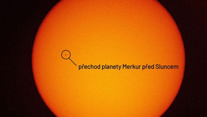 Přechod Merkuru před Sluncem zachycený v pondělí 11. listopadu 2019 v 15:39  ve Veselé u Valašského Meziříčí