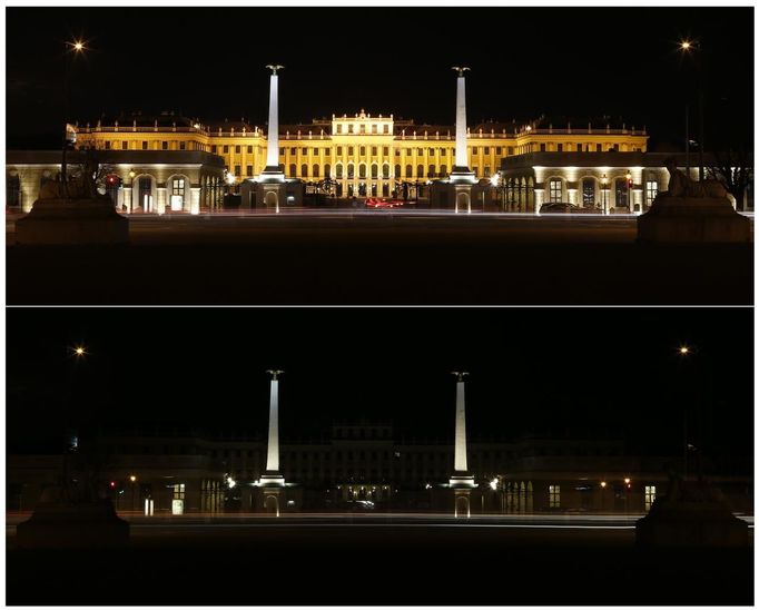 Potemněl i zámek Schönbrunn ve Vídni