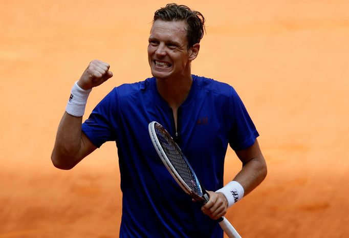 Tomáš Berdych v Madridu po výhře nad Grigorem Dimitrovem