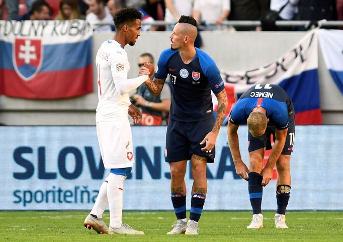 fotbal, Liga národů 2018/2019, Slovensko - Česko, Marek Hamšík a Theodor Gebre Selassie