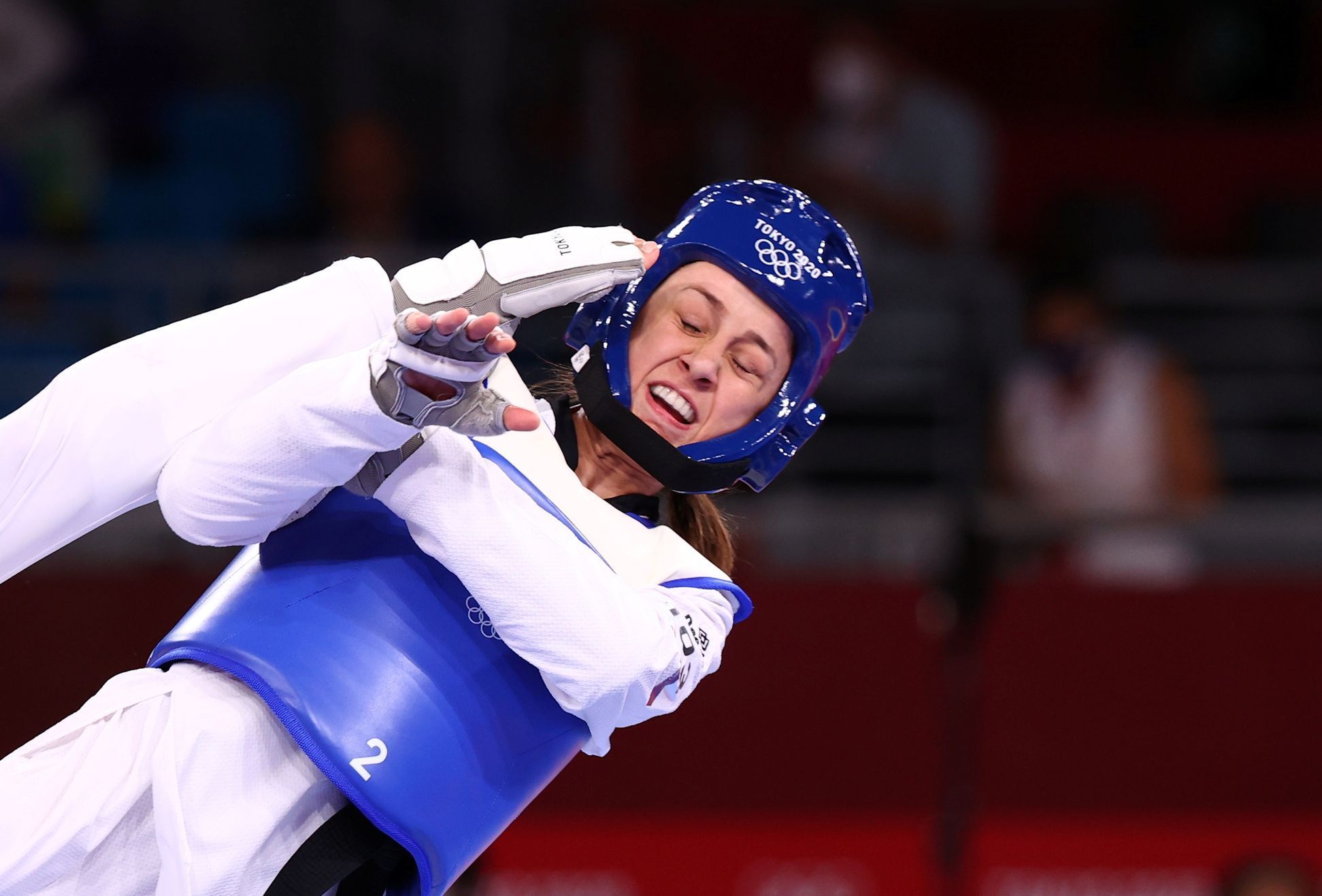 Rukiye Yildirimová z Turecka v turnaji taekwondou ve váhové kategorii do 49 kg na OH 2020
