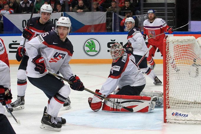 MS 2016, Česko-USA: Lukáš Kašpar - Noah Hanifin (15), Keith Kinkaid (1), Chris Wideman (6)