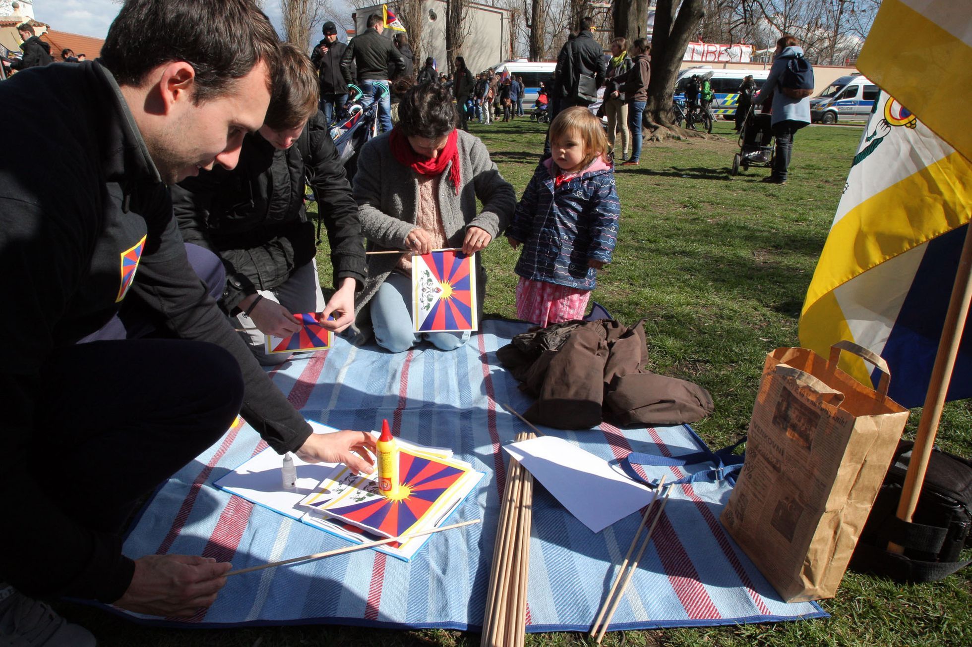 Demonstrace za svobodný Tibet a demokracii v Česku