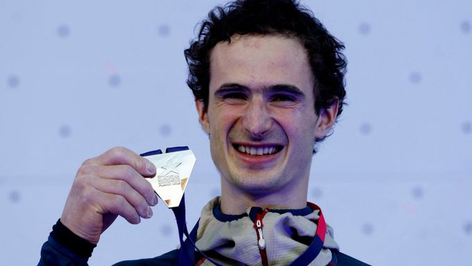 Adam Ondra se zlatou medailí pro mistra Evropy v lezení na obtížnost