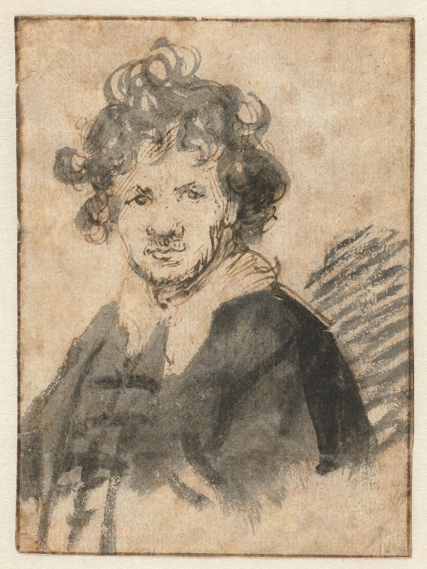Rembrandt van Rijn: Autoportrét s rozcuchanými vlasy