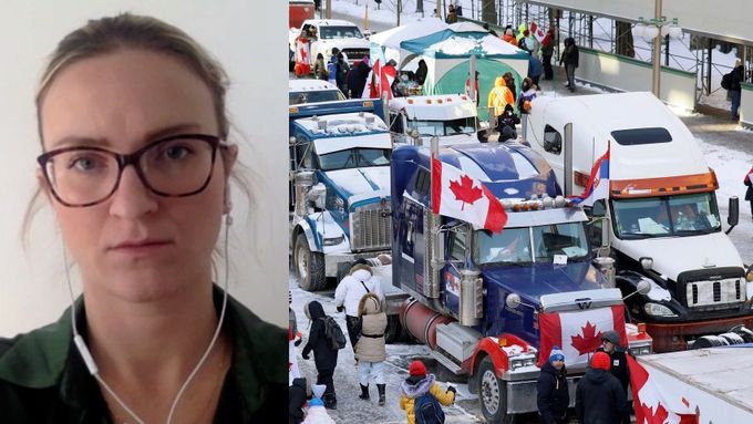 Trucky jsou zaparkované v ulicích, troubení je na denním pořádku a hluk je nesnesitelný, líčí Tereza Hořánková žijící v centru kanadské metropole.