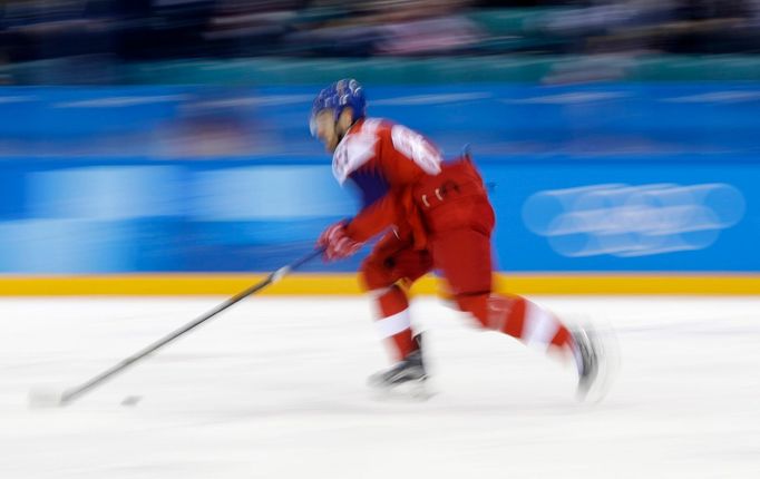 Jakub Nakládal ve čtvrtfinále Česko - USA na ZOH 2018