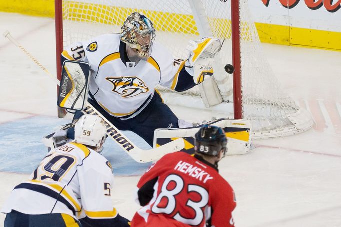 NHL, Ottawa - Nashville: Aleš Hemský (83) - Pekka Rinne (35)