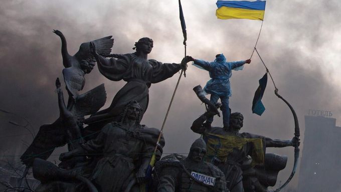 Kyjevský Majdan, únor 2014.