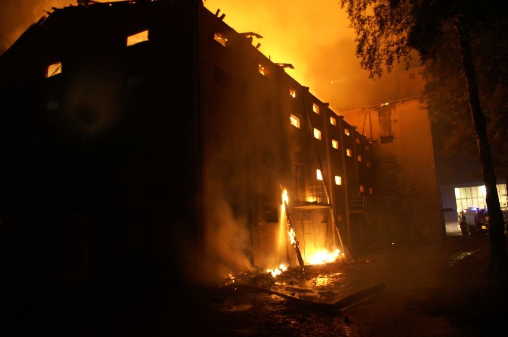 Požár skladu chmele ve Mšeci