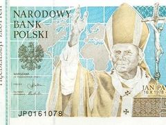 Jan Pavel II. je v Polsku i na bankovkách. Padesát Zlotých, tedy cca. 365 korun