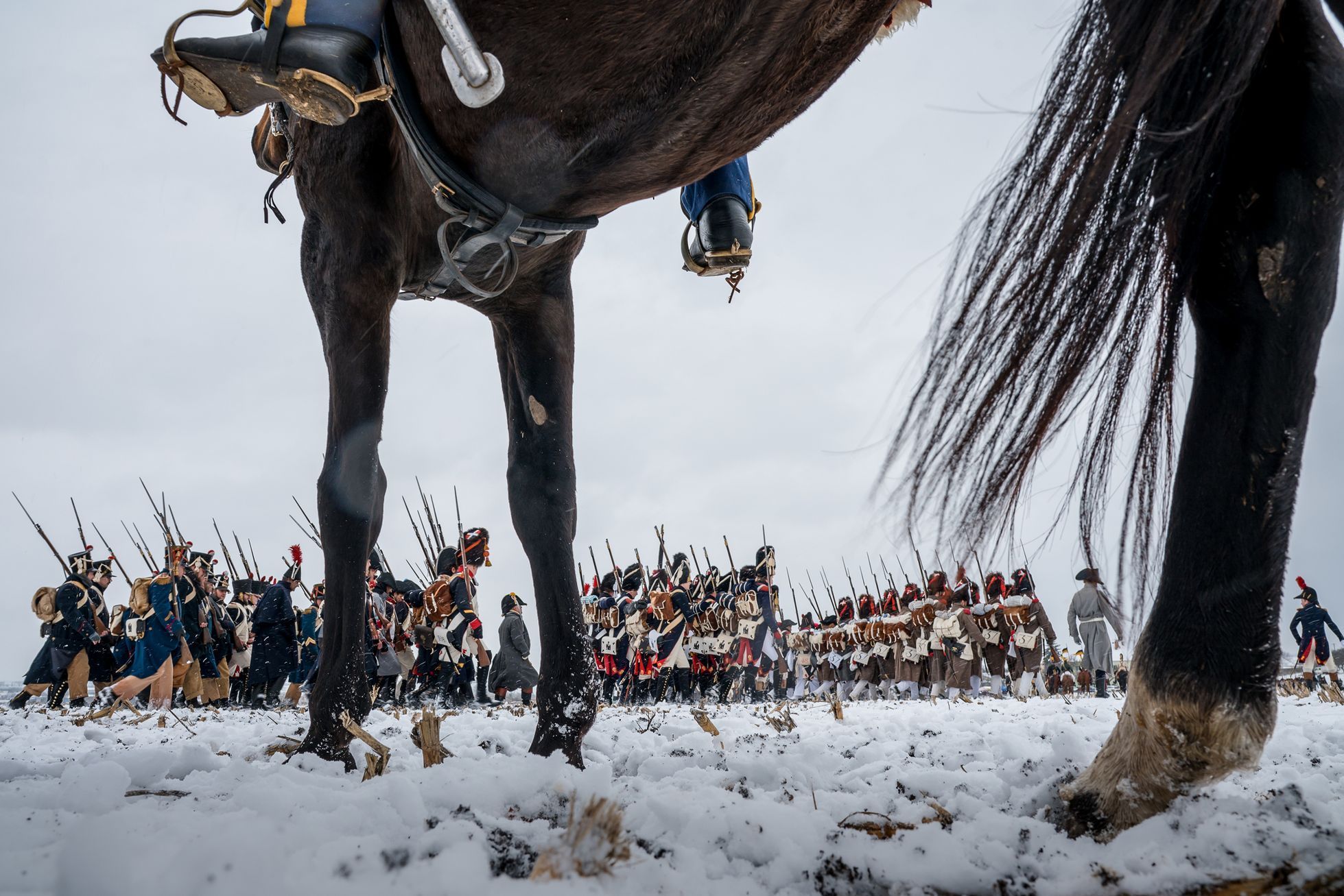 Napoleon, Slavkov, bitva rekonstrukce, 2023, voják, vojáci, Magazín