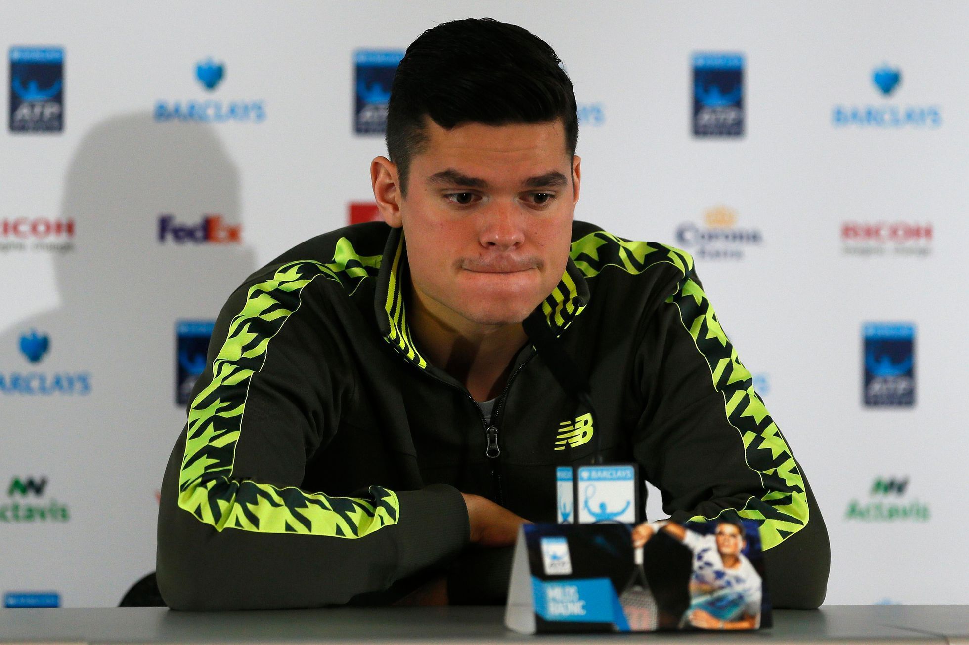 Milos Raonic na Turnaji mistrů 2014