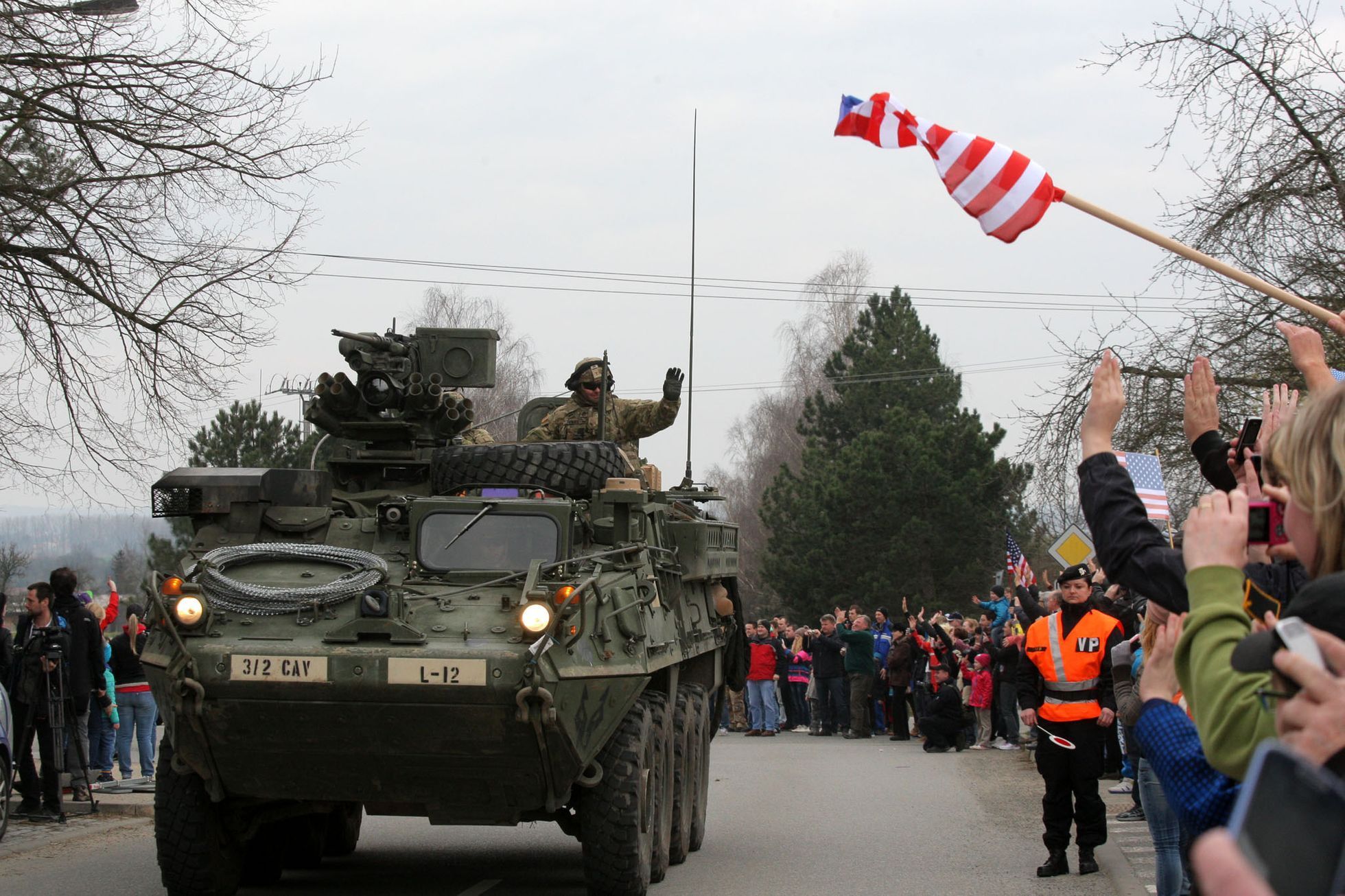 Američtí dragouni přijíždí do Vyškova