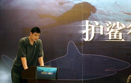 Čínská basketbalová hvězda Jao Ming bojuje za záchranu žraloků v Číně