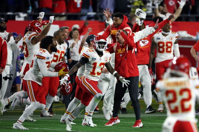 Radost hráčů Kansas City Chiefs