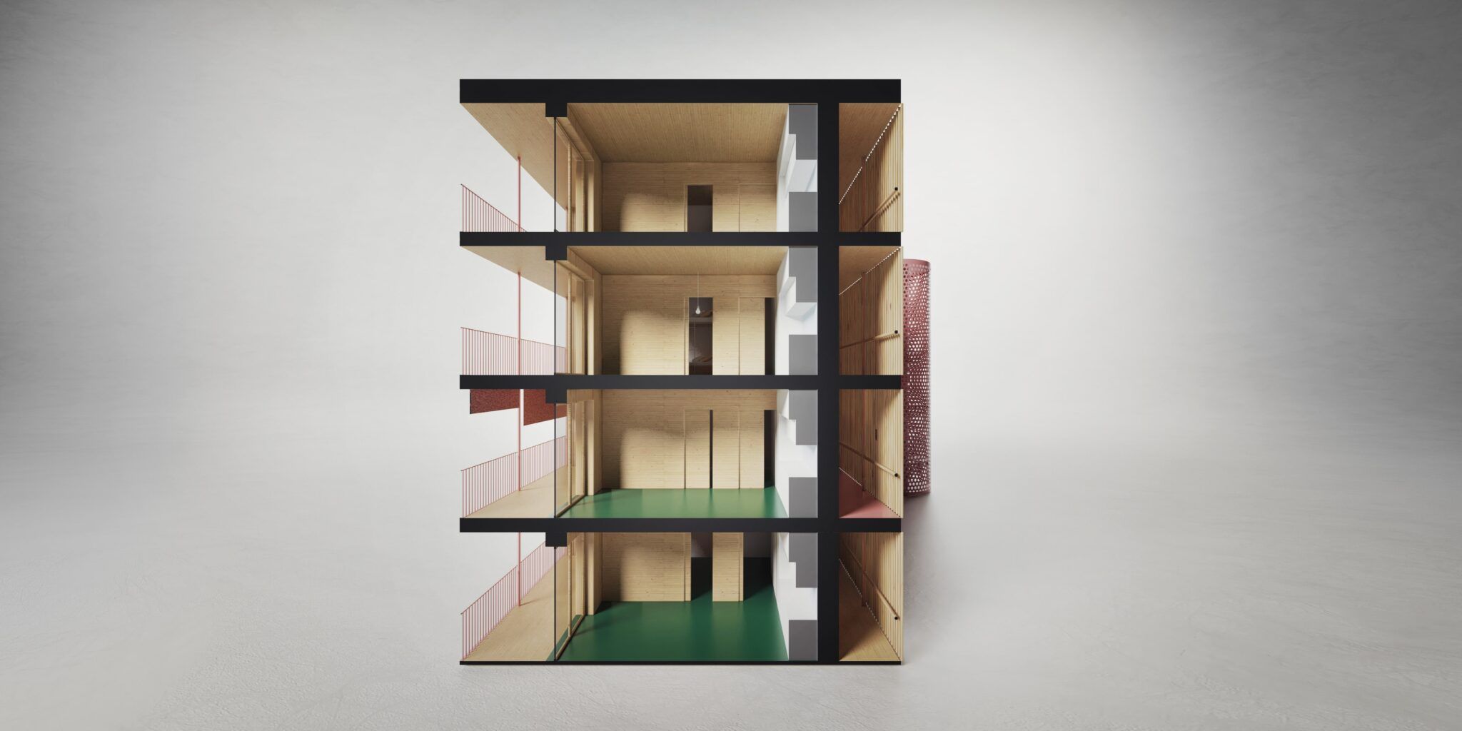 dřevěná bytovka, nedostupné bydlení, projekt, rodiny, architektura, design