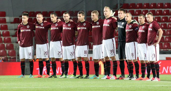 Fotbalisté Sparty Praha v utkání 10. kola Gambrinus ligy 2012/13 proti Baníku Ostrava.