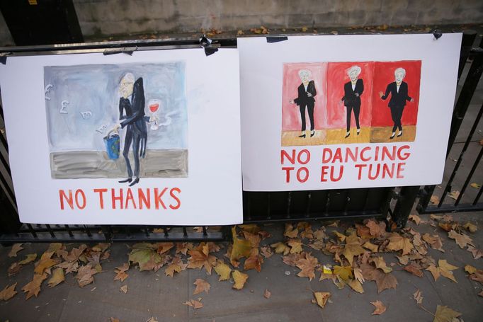 Protest proti brexitové dohodě, kterou vyjednala Theresa Mayová.