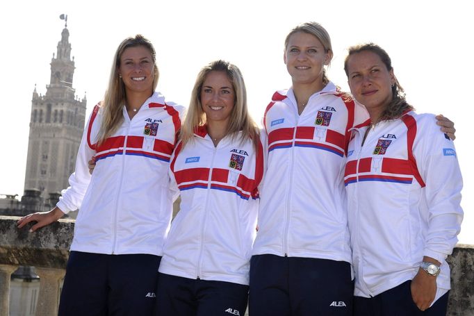 Fed Cup 2014: Španělsko - Česko (Hlaváčková, Koukalová, Šafářová, Záhlavová-Strýcová)