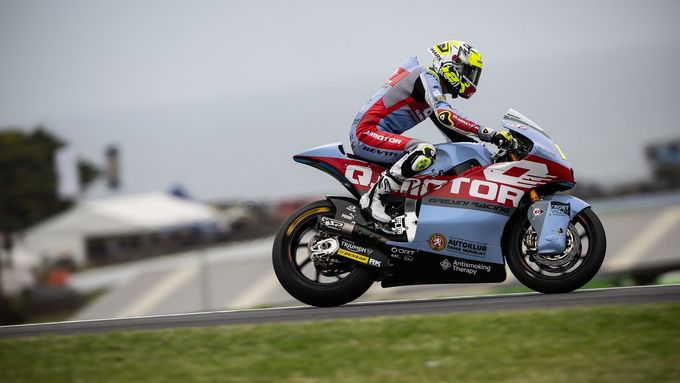Filip Salač na motocyklu Moto2 týmu Gresini Racing při VC Austrálie 2023