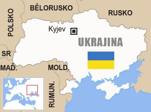 Ukrajina - mapa