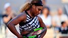 Tennis - French Open - Roland Garros, Paris, France - June 1, 2019. Serena Williams of the U.S. reacts during her third round match against Sofia Kenin of the U.S. REUTER